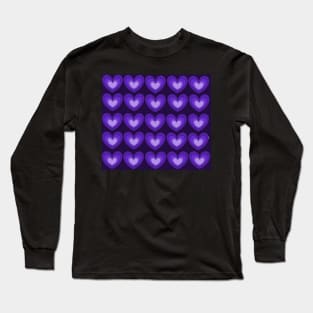 Shades of Purple Hearts - smaller print, dark background Long Sleeve T-Shirt